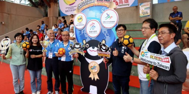 高市長陳其邁鳳山沙灘排球場開幕揭牌 2023年第二屆亞洲太平洋青少年沙灘巧固球錦標賽現正開打