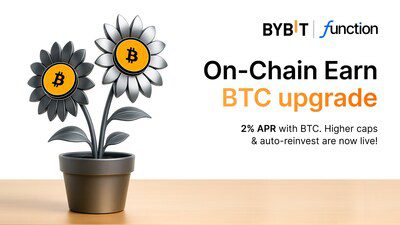 Bybit通過Function Bitcoin強化鏈上賺幣功能，將比特幣年化利率提升至2%