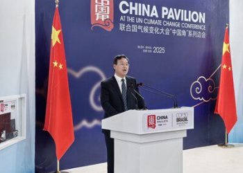 玲瓏輪胎董事長王鋒在COP30發表演講