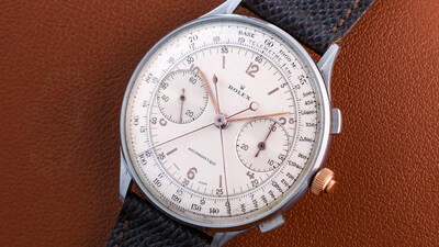 One of only 9 publicly recorded, the Reference 4113 remains the sole split-seconds chronograph wristwatch manufactured by Rolex