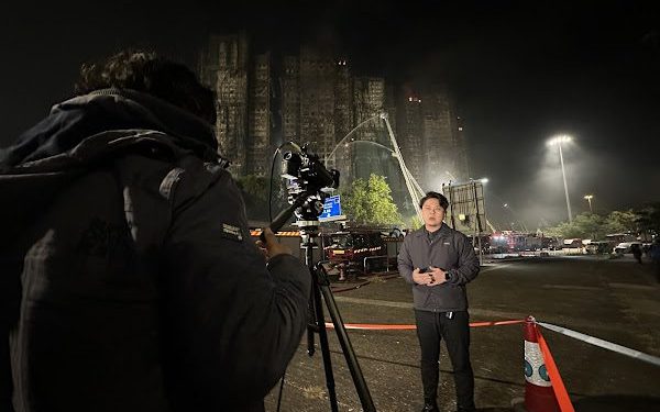 香港大埔宏福苑五級大火 台灣首家抵達現場媒體TVBS直擊最新災情