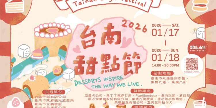 2026台南甜點節「氣味漫遊」全台最大甜點市集 1/17-1/18全糖登場