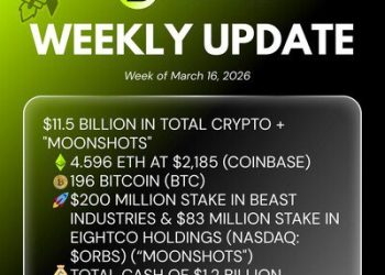 Bitmine Immersion Technologies (BMNR) 宣佈其以太幣 (ETH) 持有量達 459.6 萬枚代幣，加密資產及現金總持有額達 115 億美元