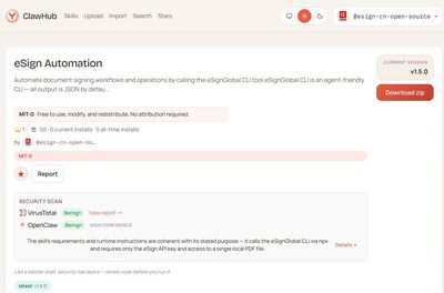 eSignGlobal推出「esign-automation」新技能,賦能OpenClaw實現自動化電子簽名