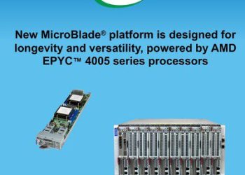 Supermicro 推出業界最高密度的 MicroBlade®，其搭載 AMD EPYC™ 4005 系列處理器，專為雲端、邊緣及軟件即服務工作負載而設