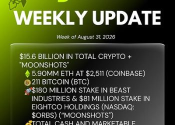 Bitmine Immersion Technologies（BMNR）宣佈 ETH 持有量達 590 萬枚，加密資產及現金持有總額達 156 億美元